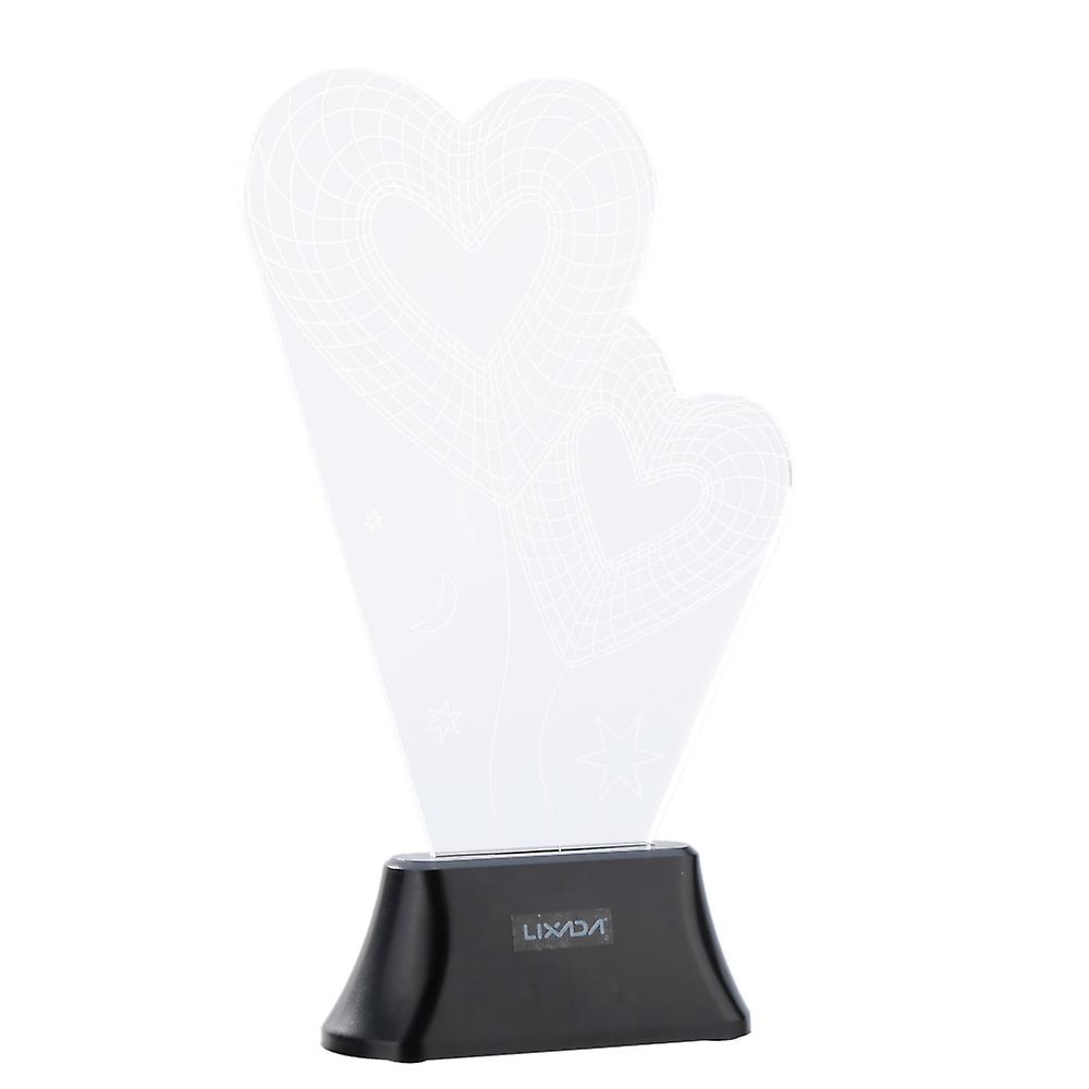 Lixada 3d Led Lamp Light Usb Heart To Heart Colorful Night Light For Wedding Deco Innovative Christmas Gift Present