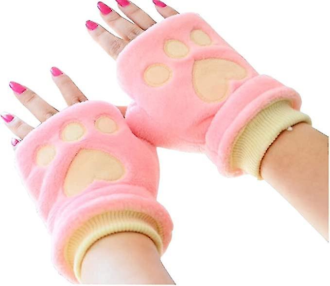 1 Pair Half Finger Fleece Gloves