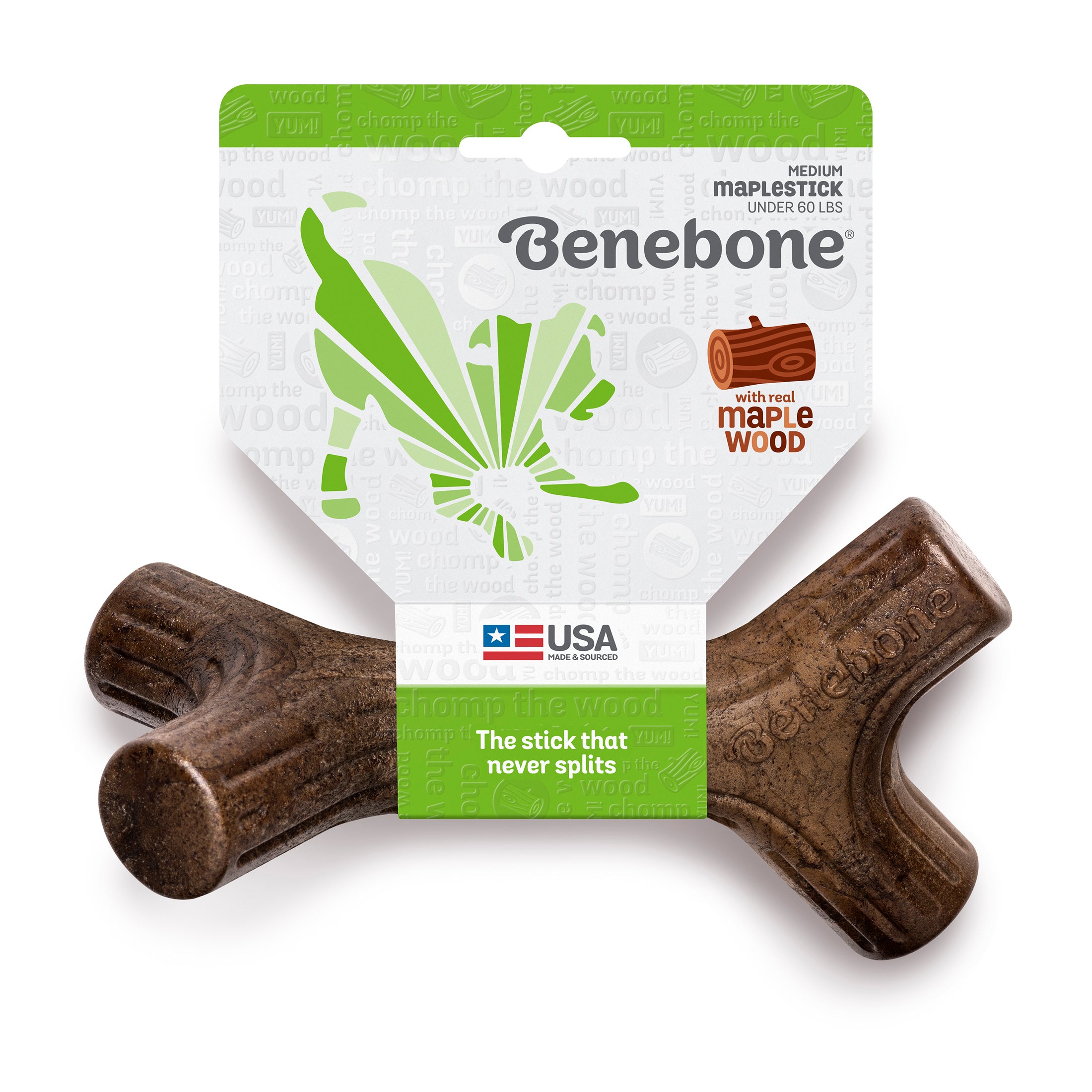 Benebone Maplestick Durable Dog Chew Toy， Medium