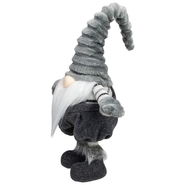 Gray And White Bouncy Gnome Tabletop Figure Christmas Decoration