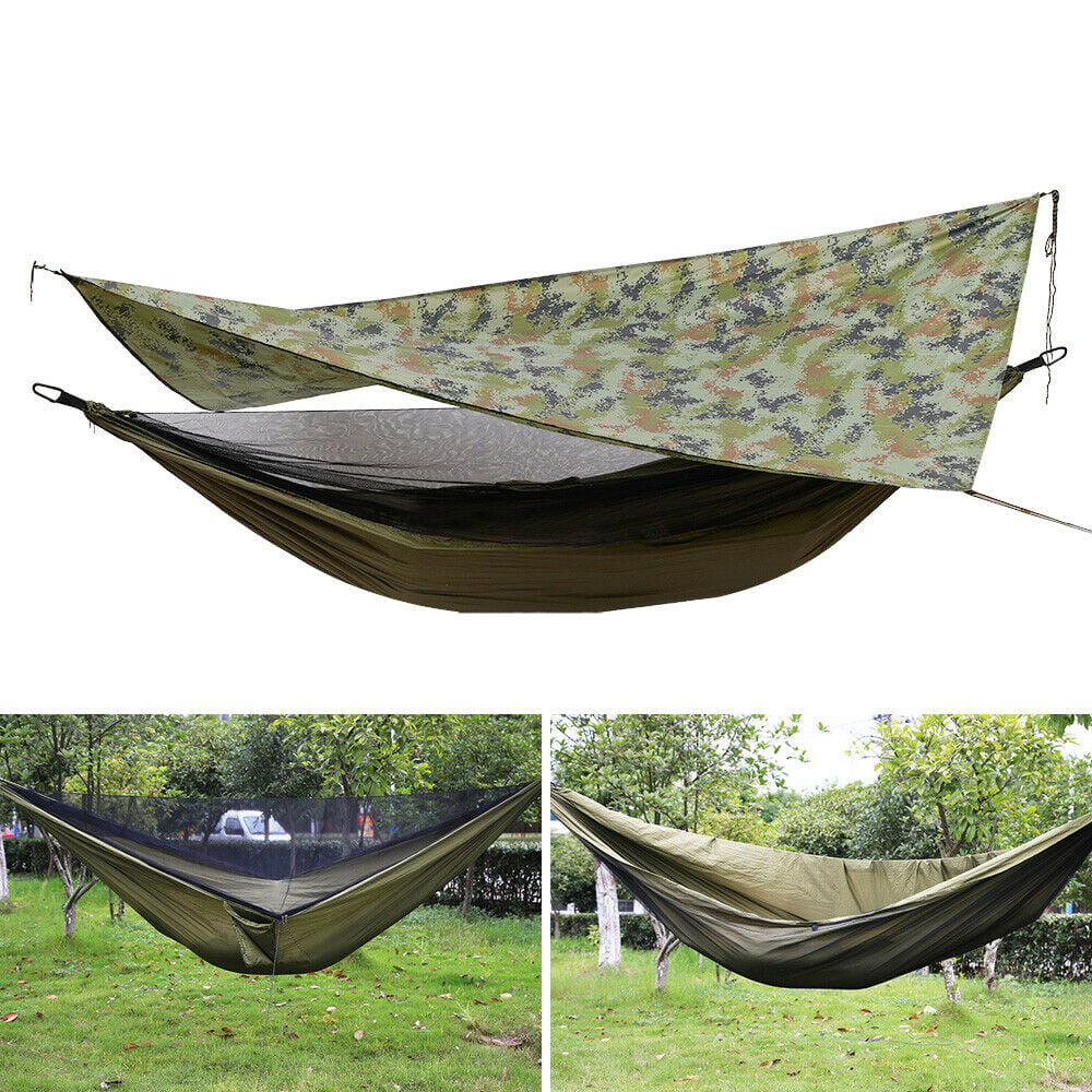 HiKaRiGuMi Outdoor Camo Camping Hammock Travel Swing Waterproof Nylon