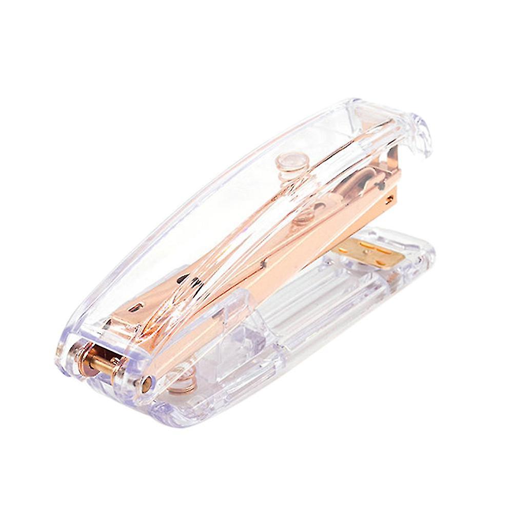 Miman 1pc Practical Lightweight Durable Decorative Fashion Rose Gold Desktop Stapler School Office Supplies