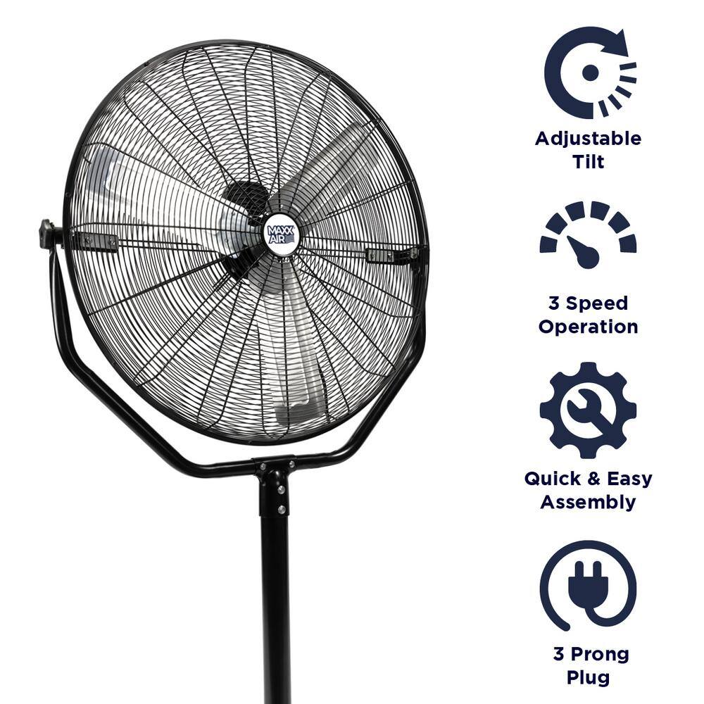 Maxx Air 30 in. 3-Speed High Velocity Tilting Pedestal Fan HVPF 30 YOKEUPS