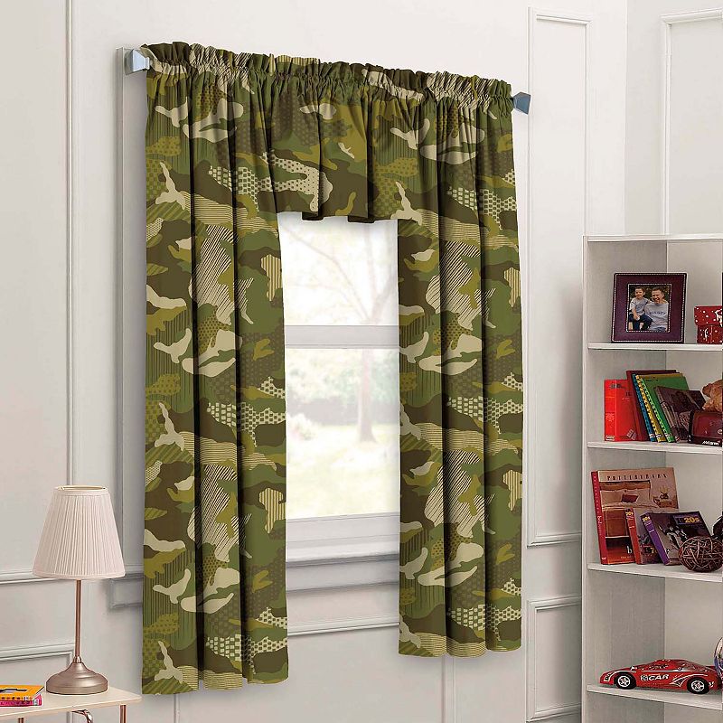 Dream Factory Geo Camo 3-piece Window Curtain and Valance Set