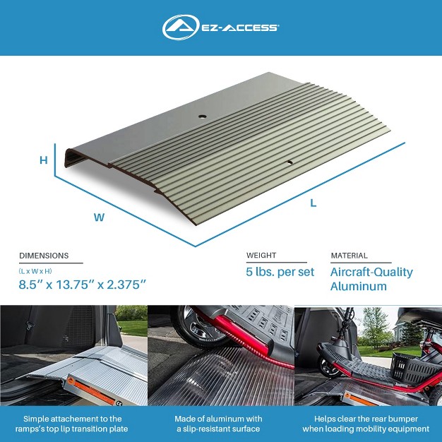 Ez access Patented Aluminum Suitcase Top Lip Extension Tle With Slip Proof Surface And 500 Pound Weight Capacity For Wheelchairs And Scooters Only