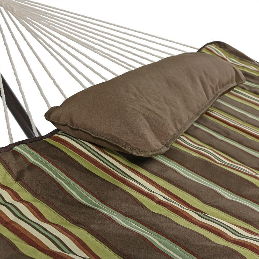 Ultimate Patio Rope Hammock w/ Stand， Pad， and Pillow