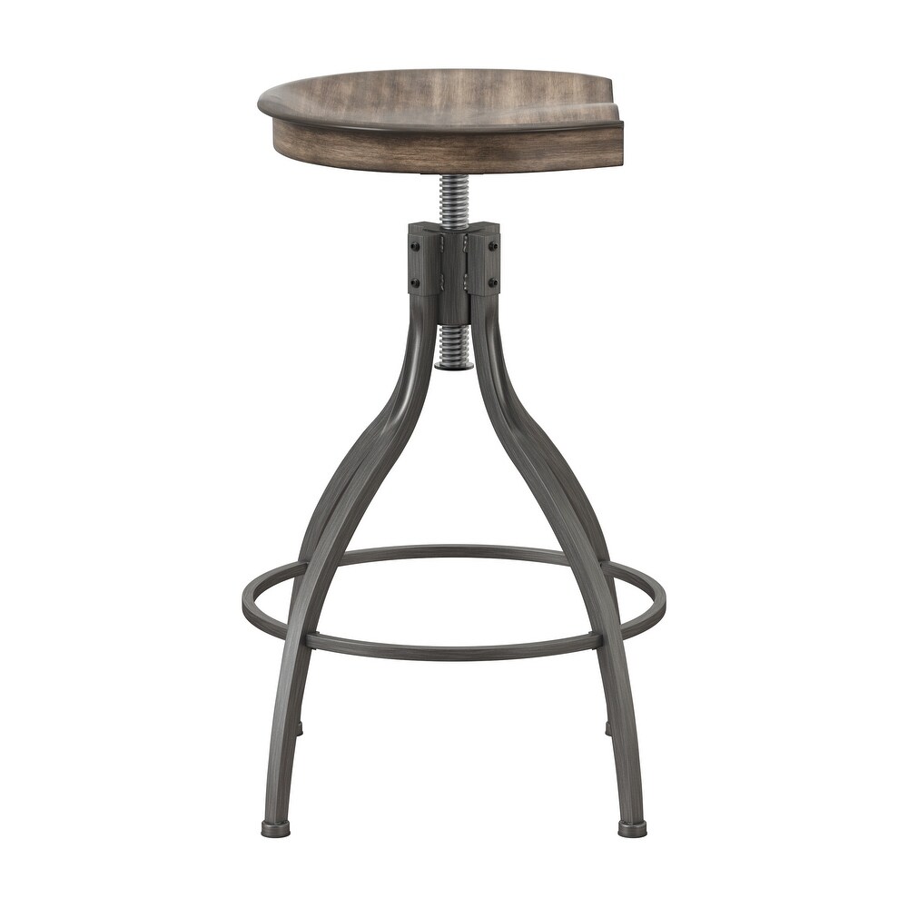 Hillsdale Worland Backless Metal Adjustable Height Swivel Stool