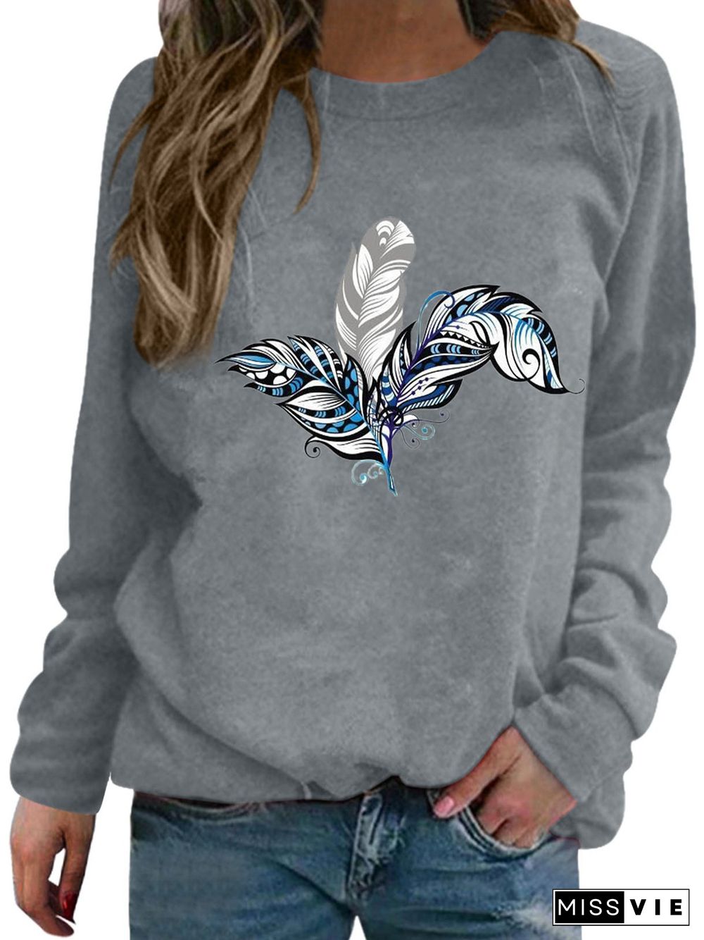 Dragonfly Long Sleeve Shift Vintage Sweatshirts