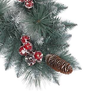  9 ft Sterling Pine Artificial Christmas Garland with Pinecones Red Berries and Silver Glitter accents BlueGreen TG9592-912