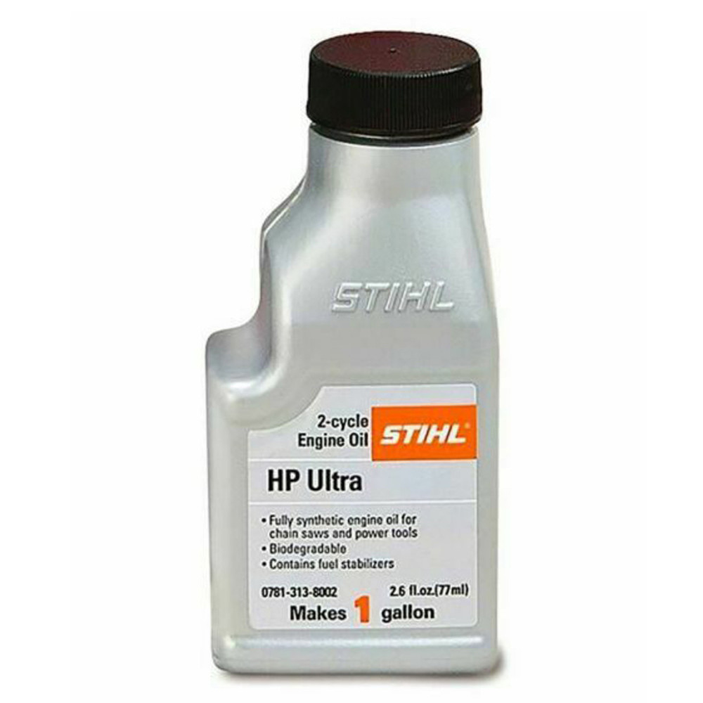 Stihl 2.6 oz Green 2-Cycle HP Ultra Fully Synthetic Engine Oil ;