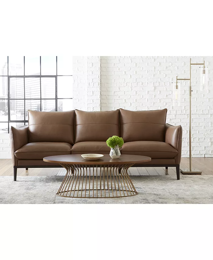 Furniture CLOSEOUT! Chanute 88 Leather Sofa