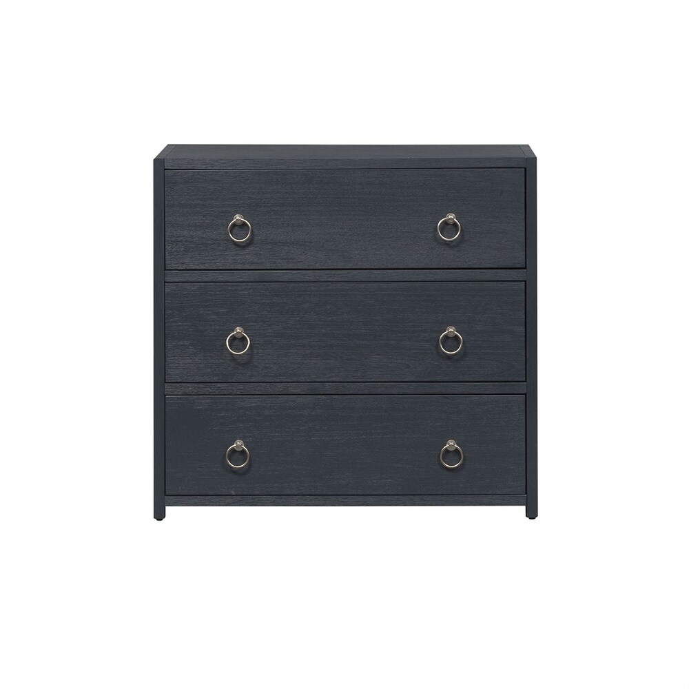 East End Wire Brushed Denim  White    Black Accent Cabinet