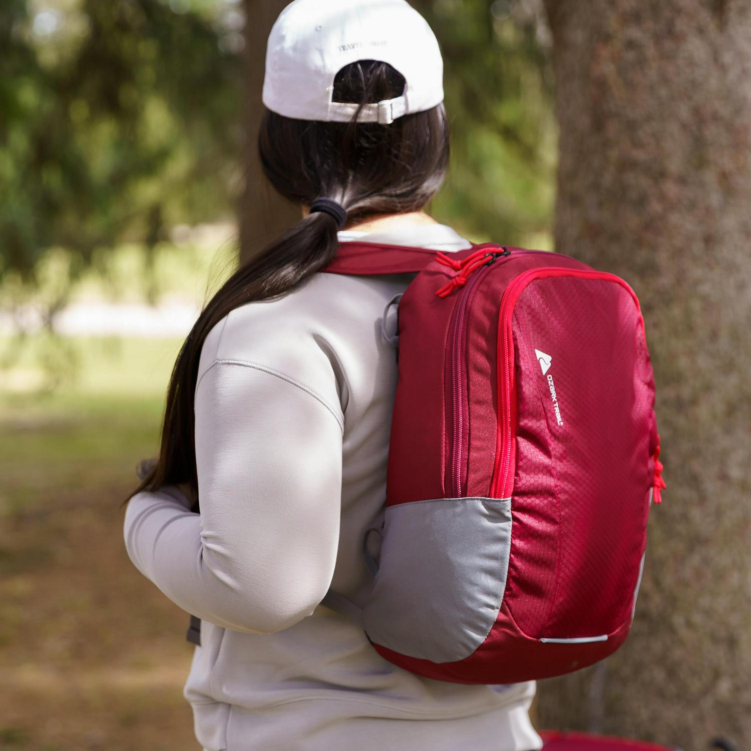 Ozark Trail 2in1 Family Pack 35 Liter Hiking Backpack with Detachable 15 Liter Daypack Red  Crowdfused