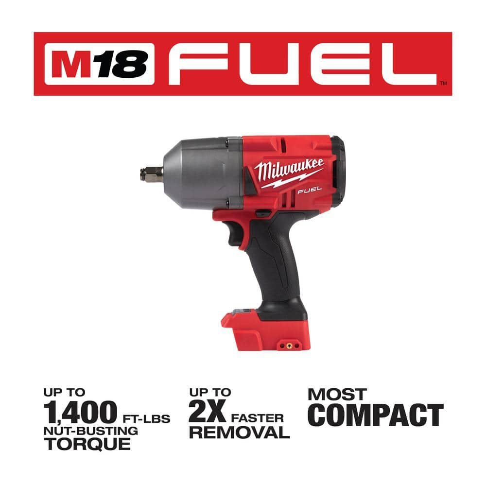 Milwaukee M18 FUEL 18-Volt Lithium-Ion Brushless Cordless 1/2 in. Impact Wrench with Friction Ring & 1 in. SDS Plus Rotary Hammer 2767-20-2912-20