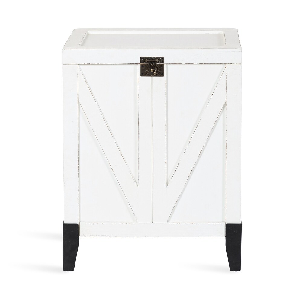 Kate and Laurel Cates Wood Side Table with Trunk Storage   21x27x15