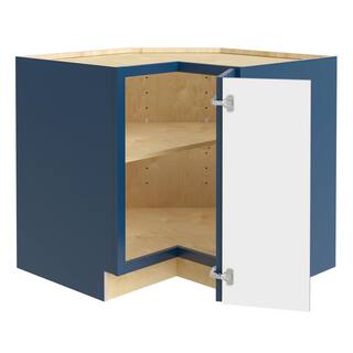 Contractor Express Cabinets Arlington Vessel Blue Shaker Stock Assembled Plywood Base Kitchen Cabinet Easy Reach Right 36 in. x 34.5 in. x 24 in. EZR36R-XVB