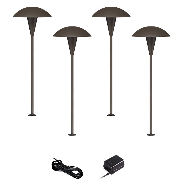 John Timberland Mushroom Bronze 6 piece Led Landscape Path Light Set