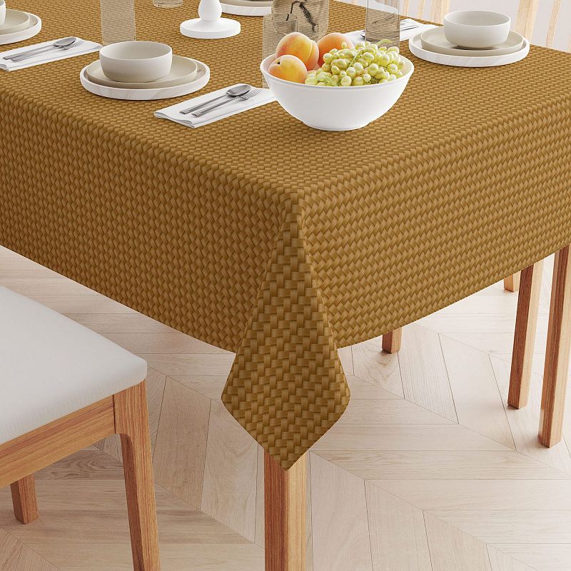 Square Tablecloth， 100% Polyester， 70x70， Fine Cane Woven Fibers