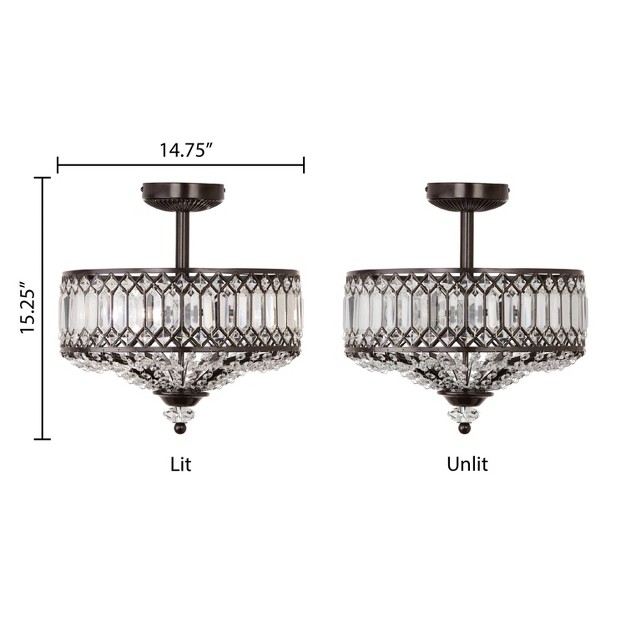 Glass And Metal Tiered Jeweled Semi Flush Mount Ceiling Light River Of Goods