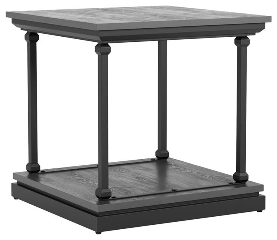 Bowery Hill Wood 2 Piece Coffee Table Set in Antique Gray Finish   Traditional   Coffee Table Sets   by Homesquare  Houzz