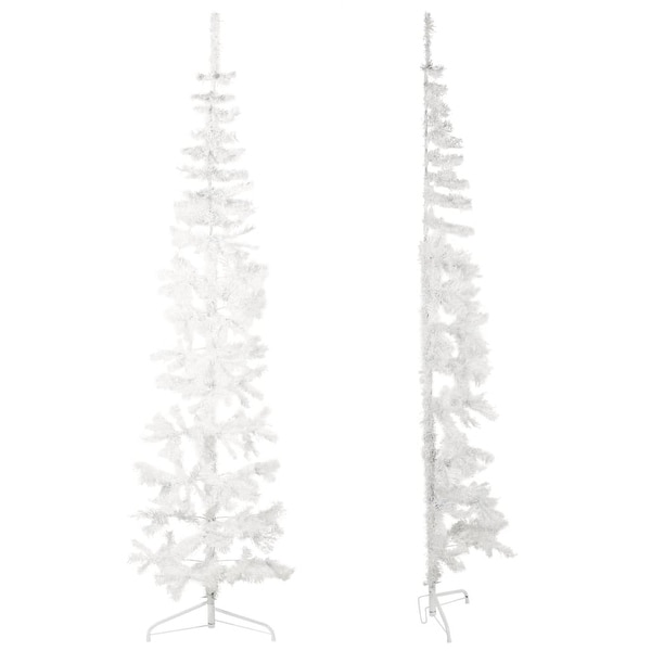 vidaXL Christmas Tree Decoration Slim Artificial Half Xmas Tree with Stand