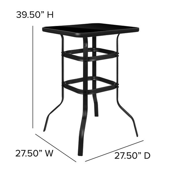 3 Piece Outdoor Glass Bar Patio Table Set with 2 Barstools - Overstock - 32292022