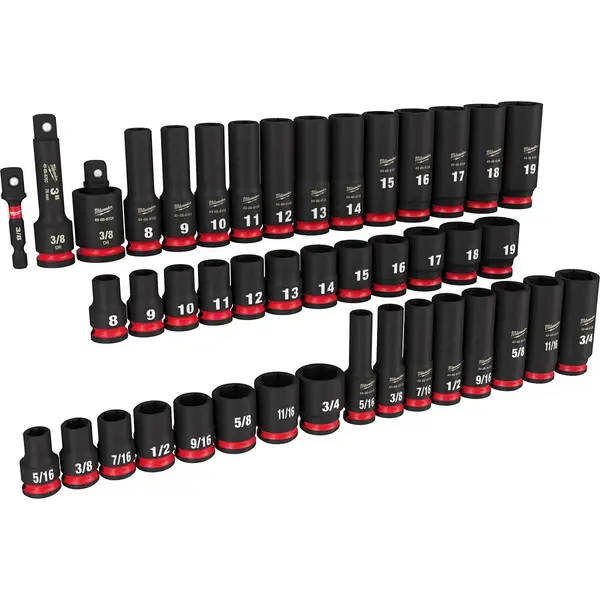 Milwaukee 43-Piece SHOCKWAVE Impact Duty 3/8 Drive SAE and Metric Deep 6 Point Socket Set