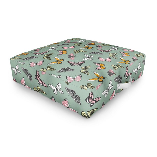 Emanuela Carratoni Wild Butterflies Outdoor Floor Cushion Deny Designs