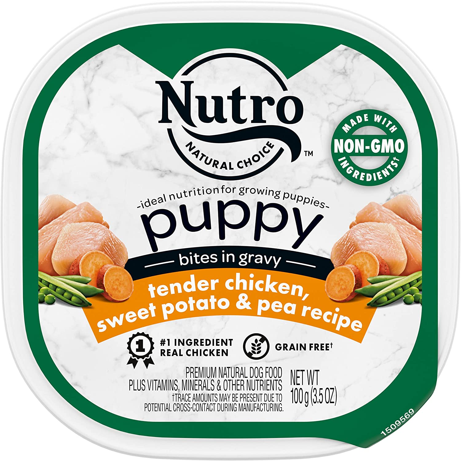 NUTRO PUPPY Grain Free Wet Dog Food Bites in Gravy Tender Chicken Sweet Potato and Pea Recipe