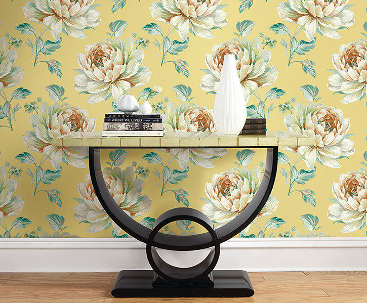 Jarrow Floral Wallpaper in Purples and Blues by Carl Robinson