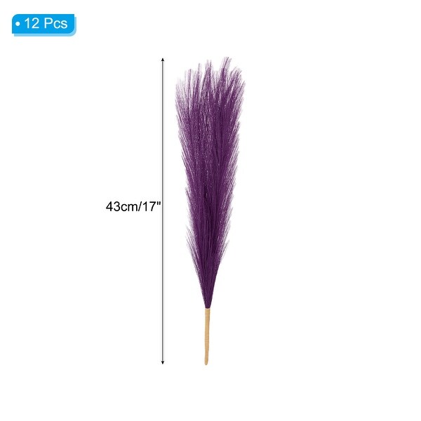 12 Pcs 17 Inch Faux Pampas Grass Artificial Boho Decor