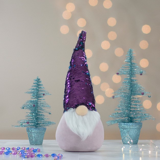 Gnome With Purple And Blue Flip Sequin Hat Christmas Decoration