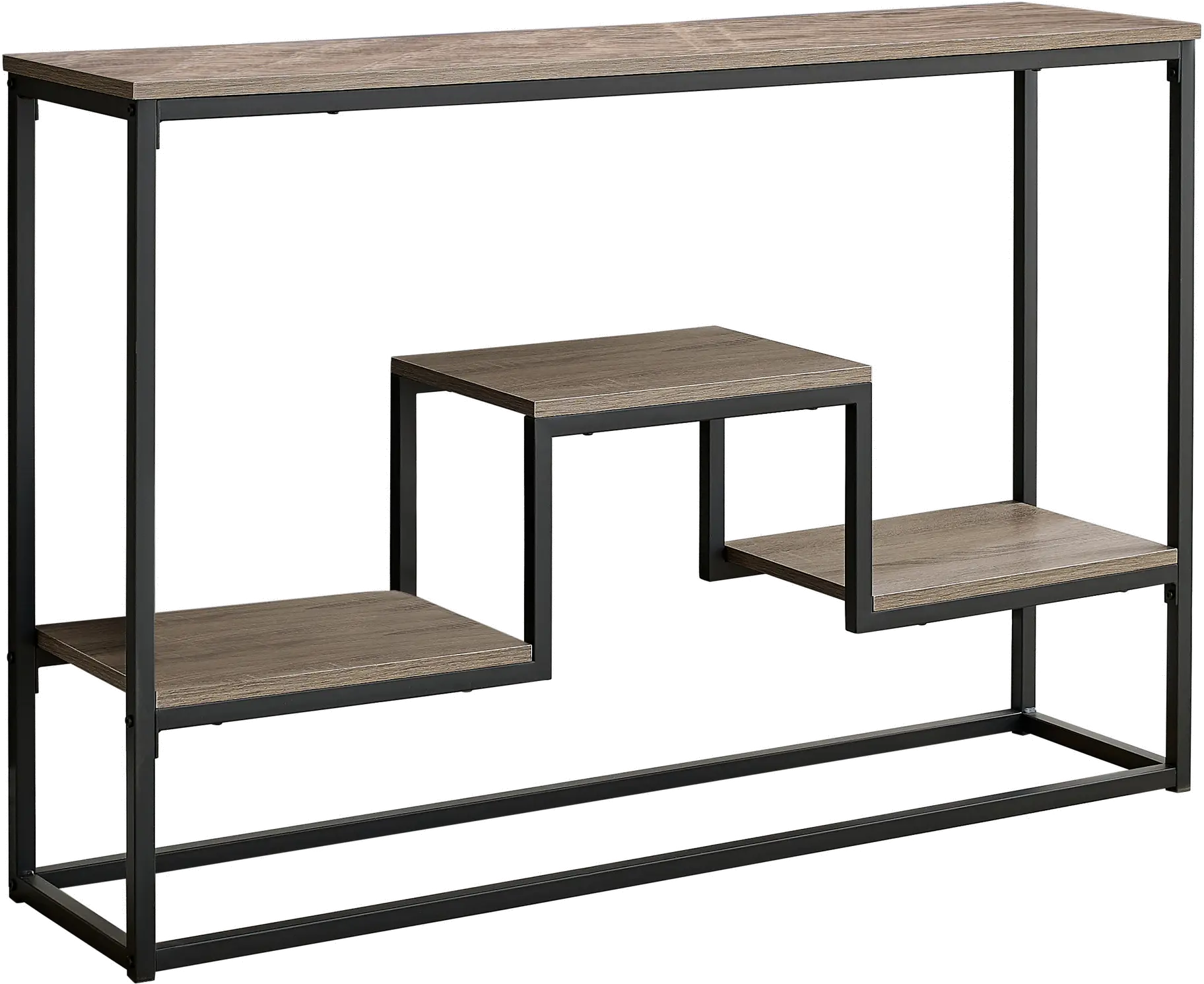 Contemporary Taupe and Black Sofa Table - Luka