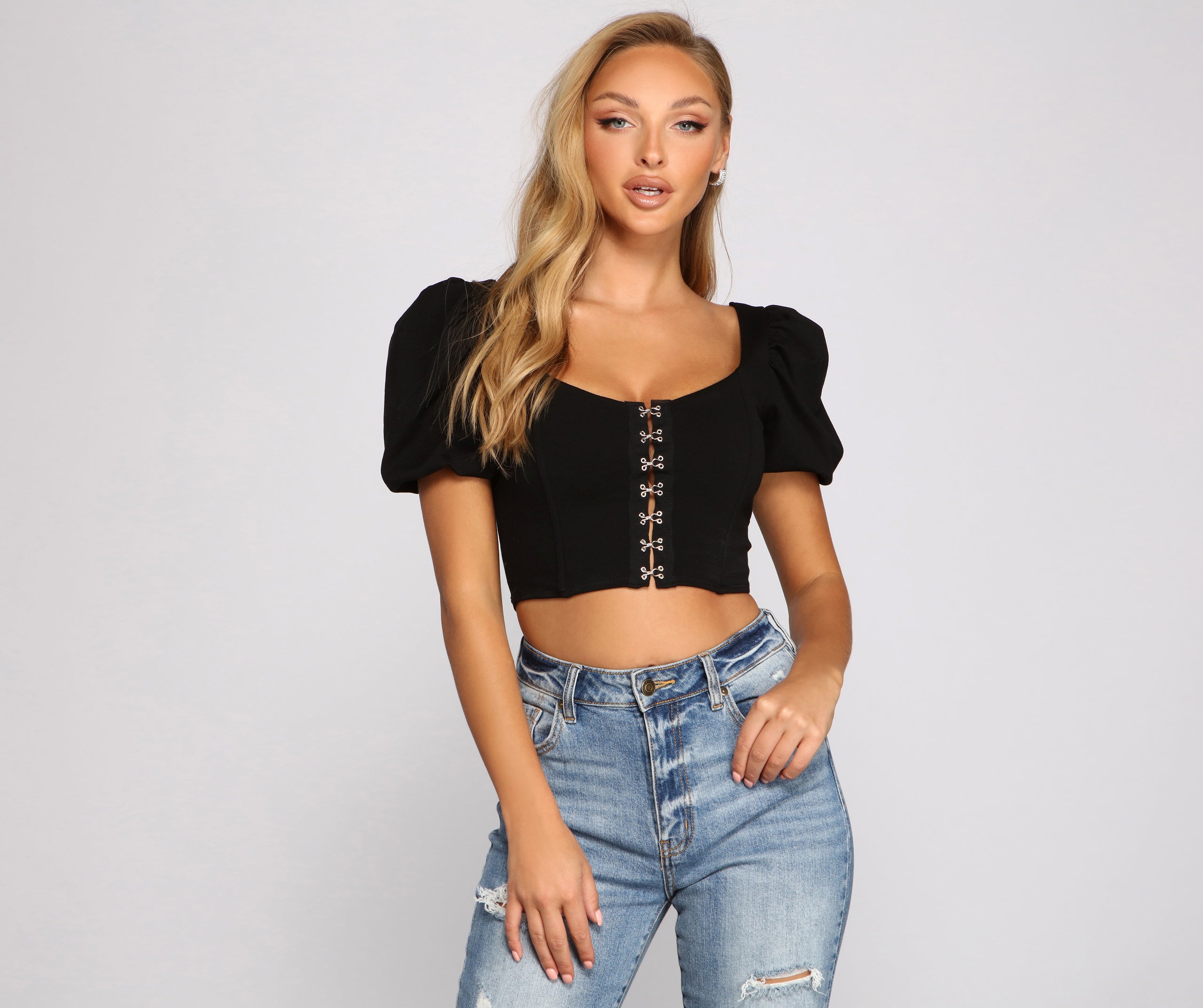 Hooked On Glamour Ponte Knit Corset Top