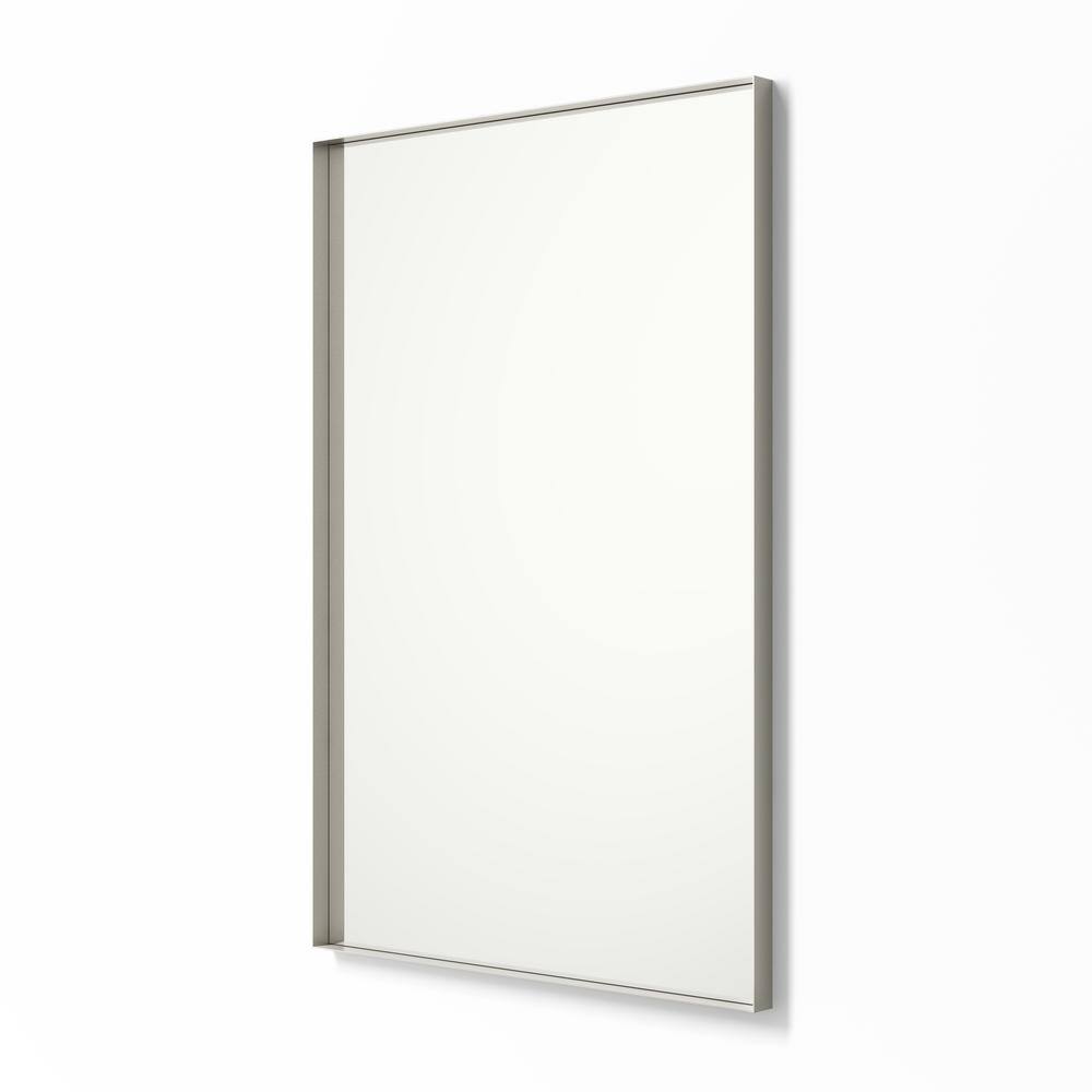 better bevel 24 in. x 36 in. Metal Framed Rectangular Bathroom Vanity Mirror in Nickel 20037