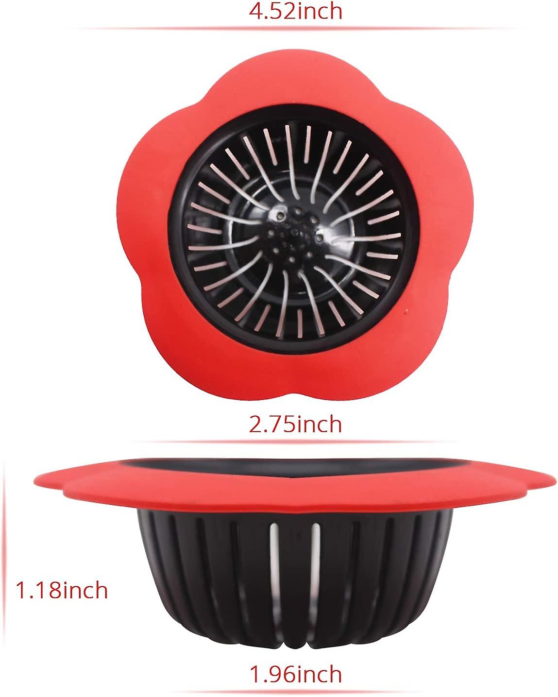 Sink Strainer， Basket Stainless Steel Bathroom Sink， Utility， Slop， Kitchen And Lavatory Sink Drain Strainer Hair Catcher (red)