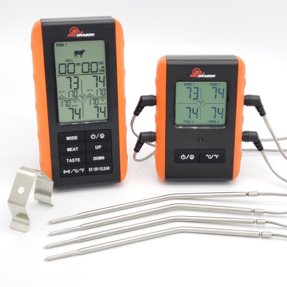 BBQ Dragon Remote Wireless Meat Thermometer w/ 4 Probes