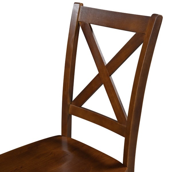 2-Piece X-Back Wood Breakfast Nook Dining Chairs for Small Places