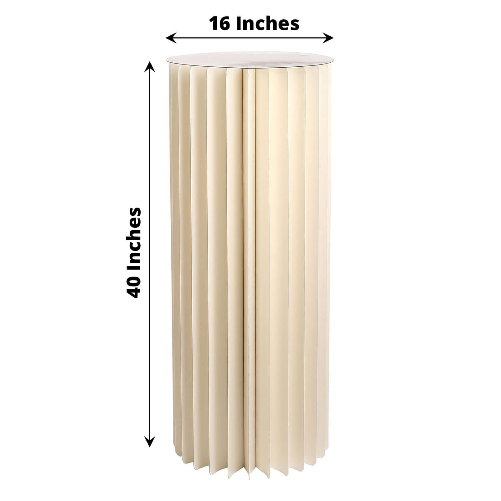 Ivory Cylinder Pillar Pedestal Stand, Display Column Stand With Top Plate 40