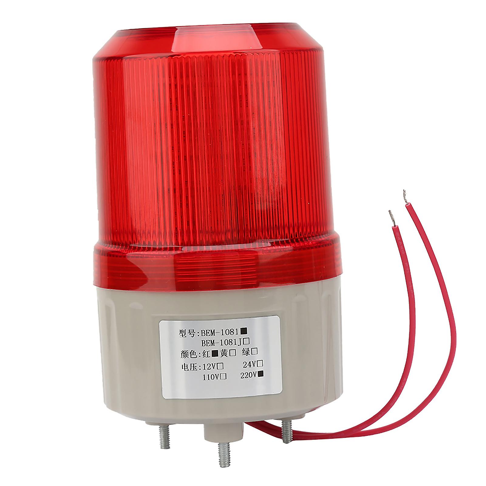 220vac Rotating Flashing Signal Light Red Led Warning Light 75mm Diameter