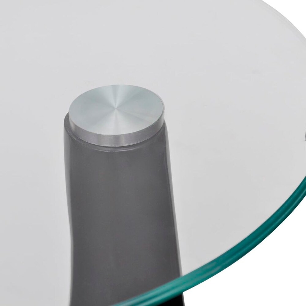 vidaXL Coffee Table End Table Living Room Side Table with Round Glass Top