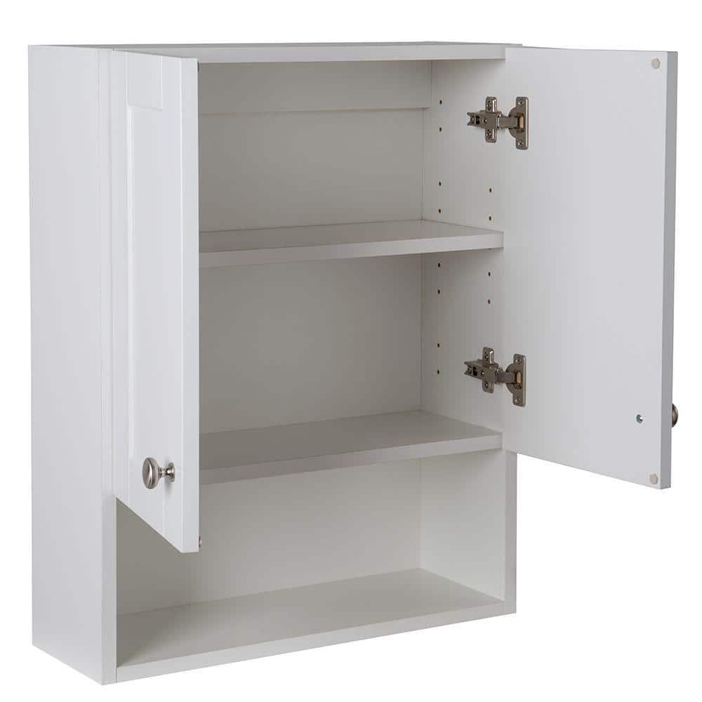 Glacier Bay Del Mar 205 in W x 75 in D x 256 in H SurfaceMount Bathroom Storage Wall Cabinet in White