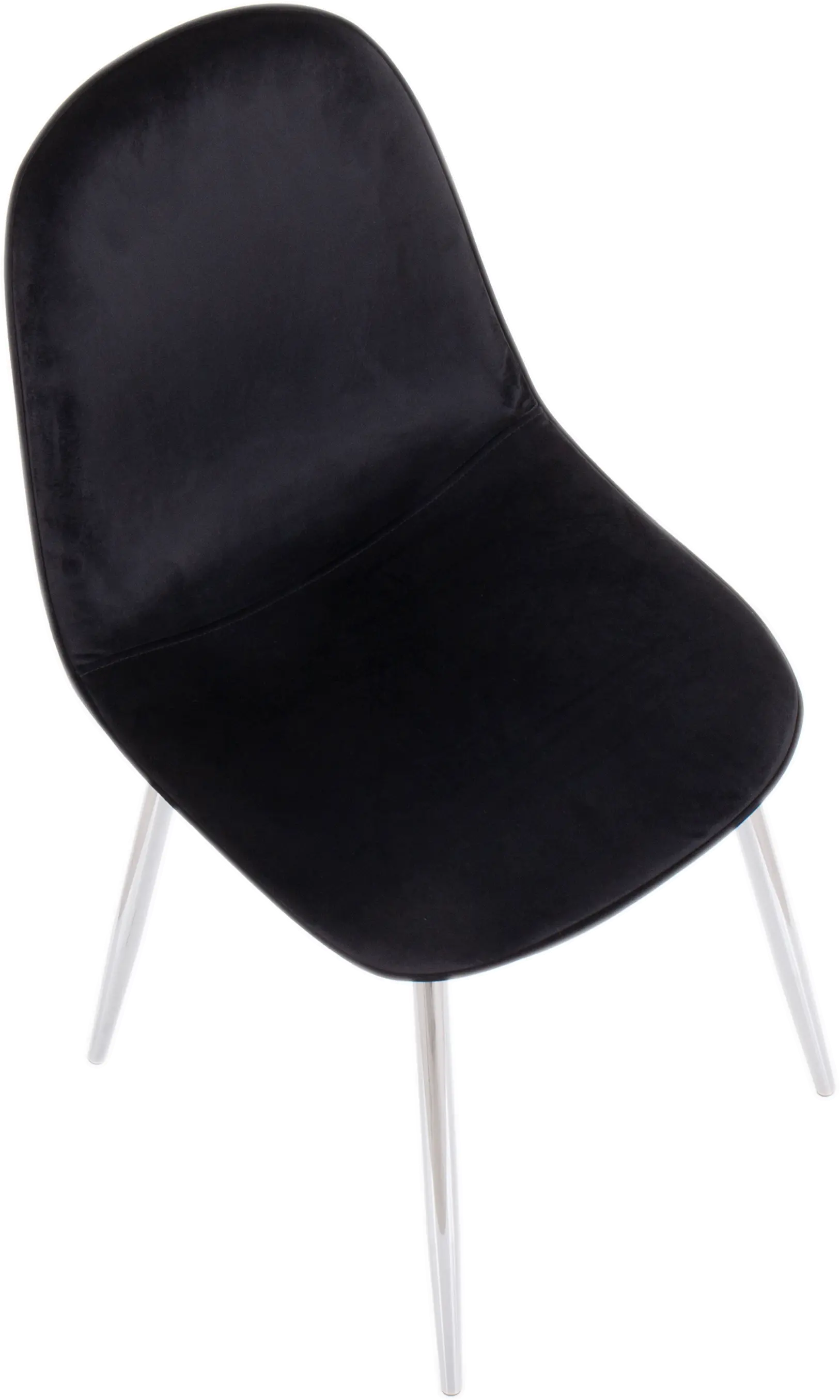 Contemporary Black and Chrome Dining Room Chair (Set of 2) - Pebble