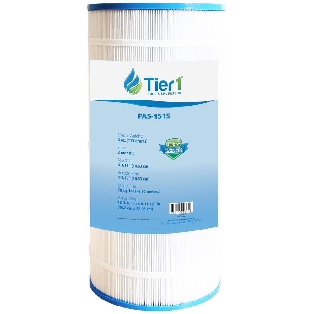 Tier1 18.19 in. x 8.69 in. 70 sq. ft. Pool and Spa Filter Cartridge Replacement for PTM70 T-70TX PSR70-4 FC-2540 UHD-SR70 TIER1-PAS-1515