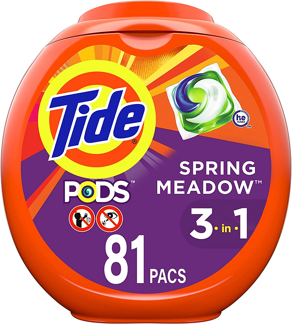 Tide PODS Liquid Laundry Detergent Pacs， Spring Meadow