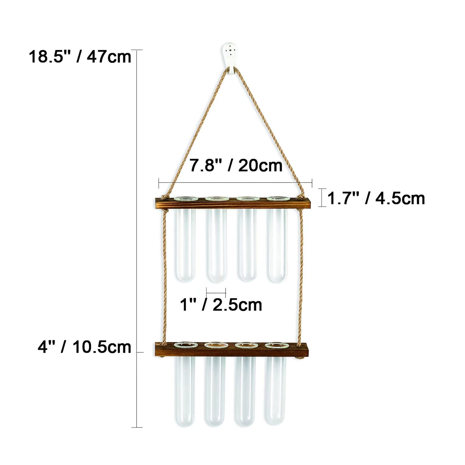 Glasseam Glass Plant Terrarium Hanging Wall Propagation Station Brown