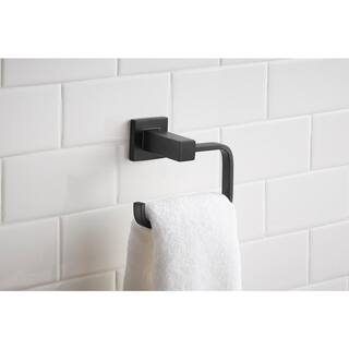 Glacier Bay Farrington Towel Ring in Matte Black 20173-0510H