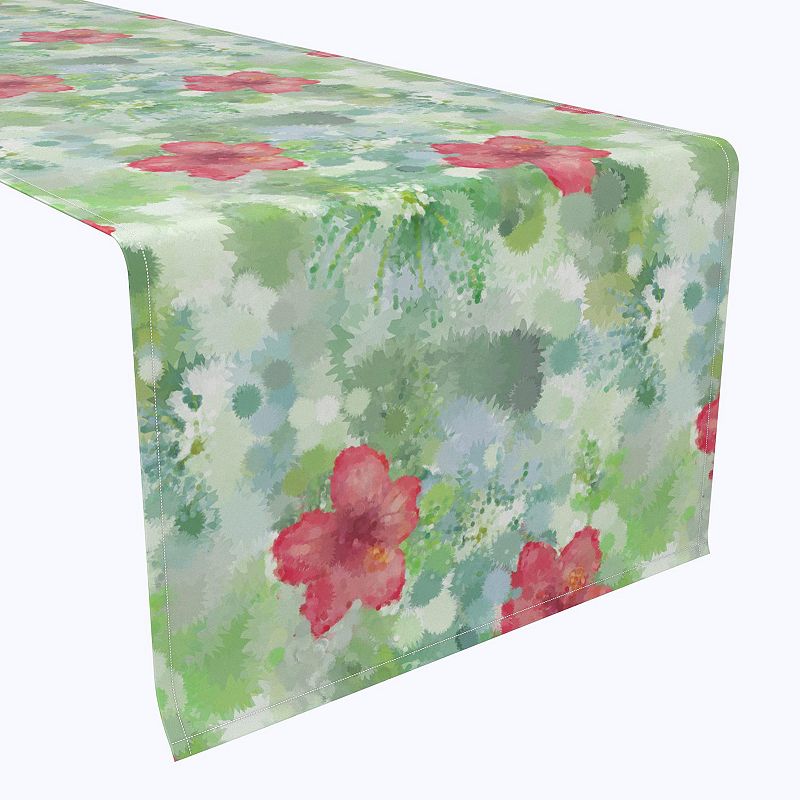 Table Runner， 100% Polyester， 14x108， Organic Petal Watercolor