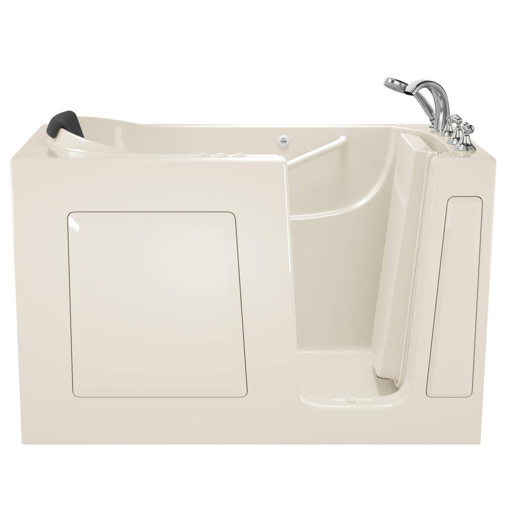 American Standard Gelcoat Premium Series 60 in. Right Hand Walk-In Whirlpool and Air Bathtub in Linen 3060.109.CRL