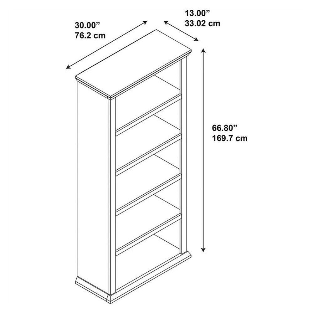 5 Shelf Bookcase Adjustable Shelves Antique Cherry   52 x 63